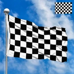 Checkered flag black and white flag - finish - end of race