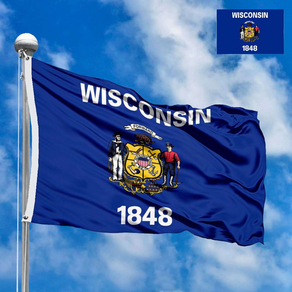 Flag of Wisconsin (US state) • photo • description 🏁 FlagsSite.com